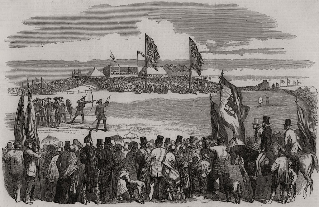 Fete of the Royal Company of Archers, on the links of Montrose. Scotland 1850